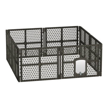 i.Pet Pet Dog Playpen Enclosure 8 Panel Fence Puppy Cage Plastic Play Pen Fold i.Pet